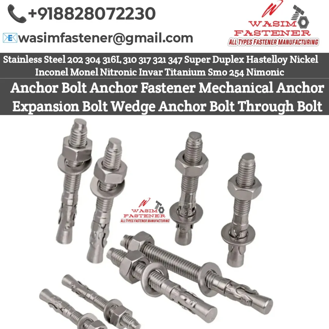 Stainless Steel Wedge Anchor Bolt Manufacturer & Supplier | SS Anchor Bolts Exporter India