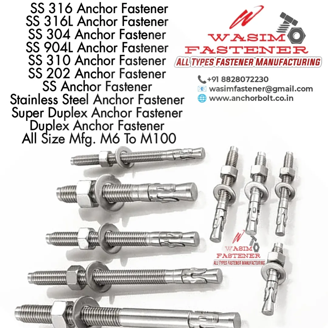 SS 316L Anchor Fastener Manufacturer & Supplier | Stainless Steel 316L Anchor Fasteners Wedge Anchor