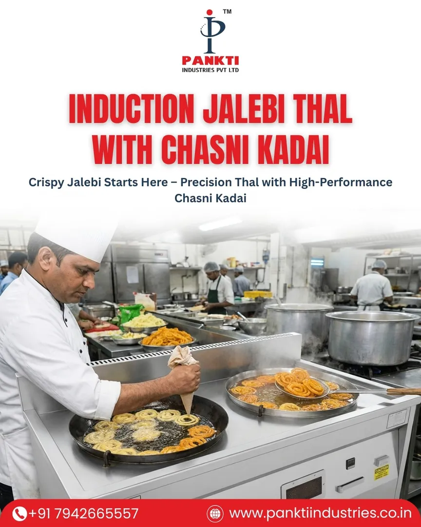 Induction Jalebi Thal with Chashni Kadai Manufacturer in India.