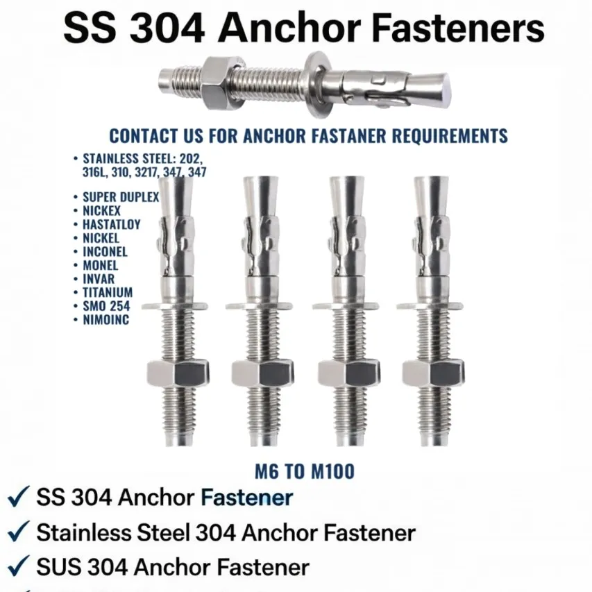 SS Anchor Fastener M6 M8 M10 M12 M14 M16 M18 M20 M22 M24 M25 M26 M27 M28 M30 M33 M36