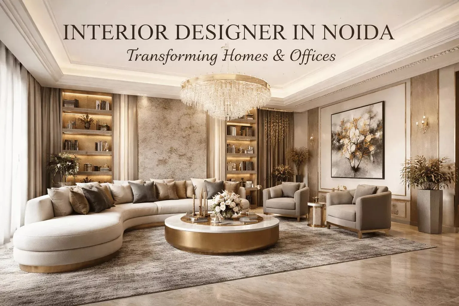 Expert living room interior design in Noida| Contemporary layouts and furniture ideas