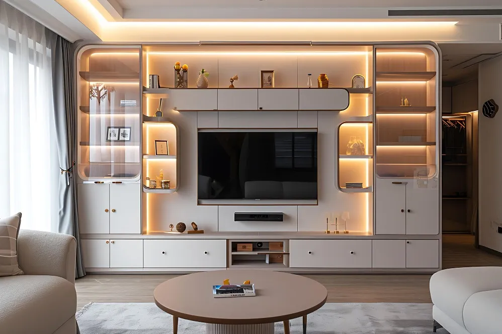 POP TV Unit Design in Baner | Elevating Your Living Room Aesthetic