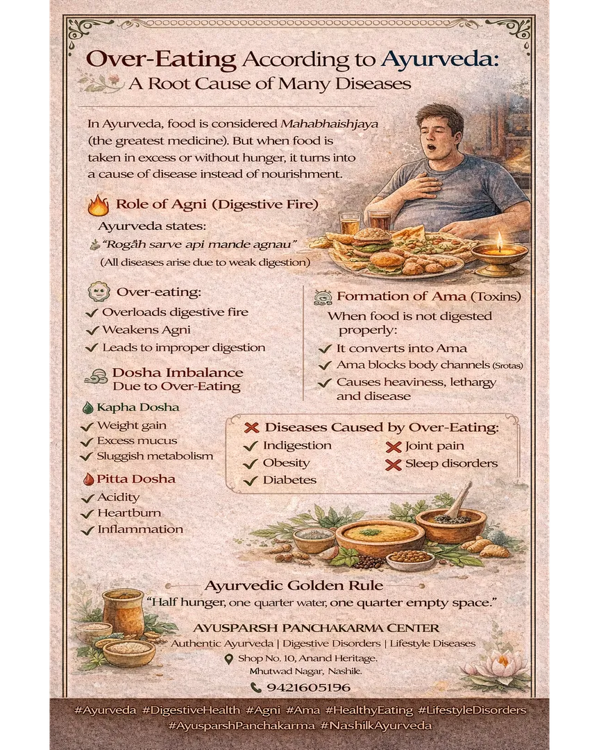 अतिखाणे 'अतिमात्रशन (Over-Eating) : आयुर्वेदानुसार रोगांचे मूळ कारण