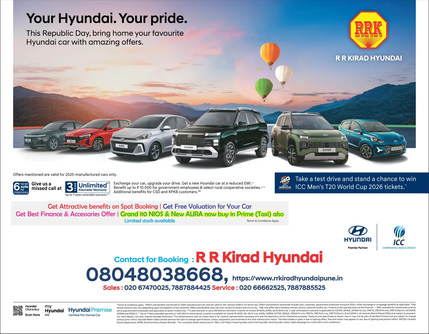 This Republic Day, bring home your favourite Hyundai car with amazing offers.
