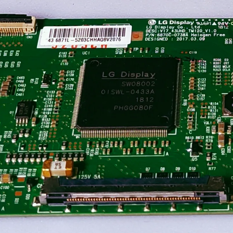LLOYD L43U20KA LED TV 4K TCON PART NUMBER DESC:V17_43UHD_TM120_V1.0 P/N:6870C-0738A