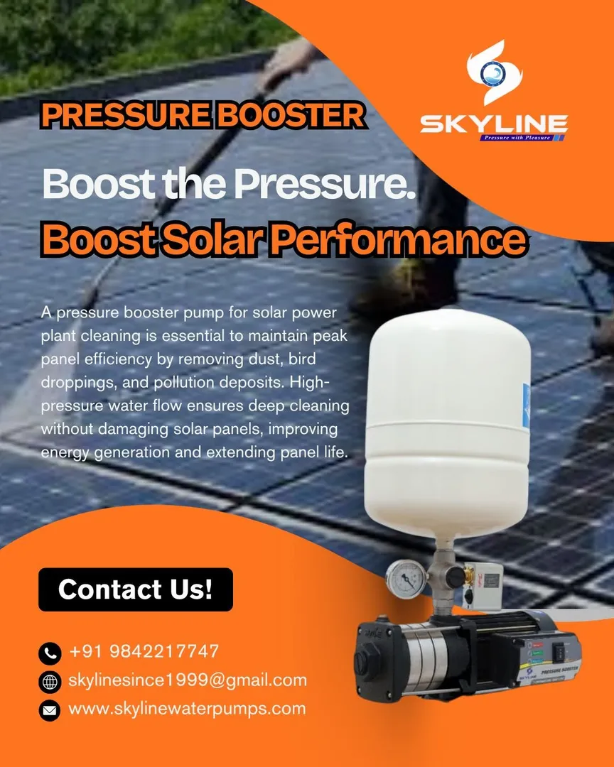 Skyline Pressure Booster for Solar Power Plant Cleaning in Erode
