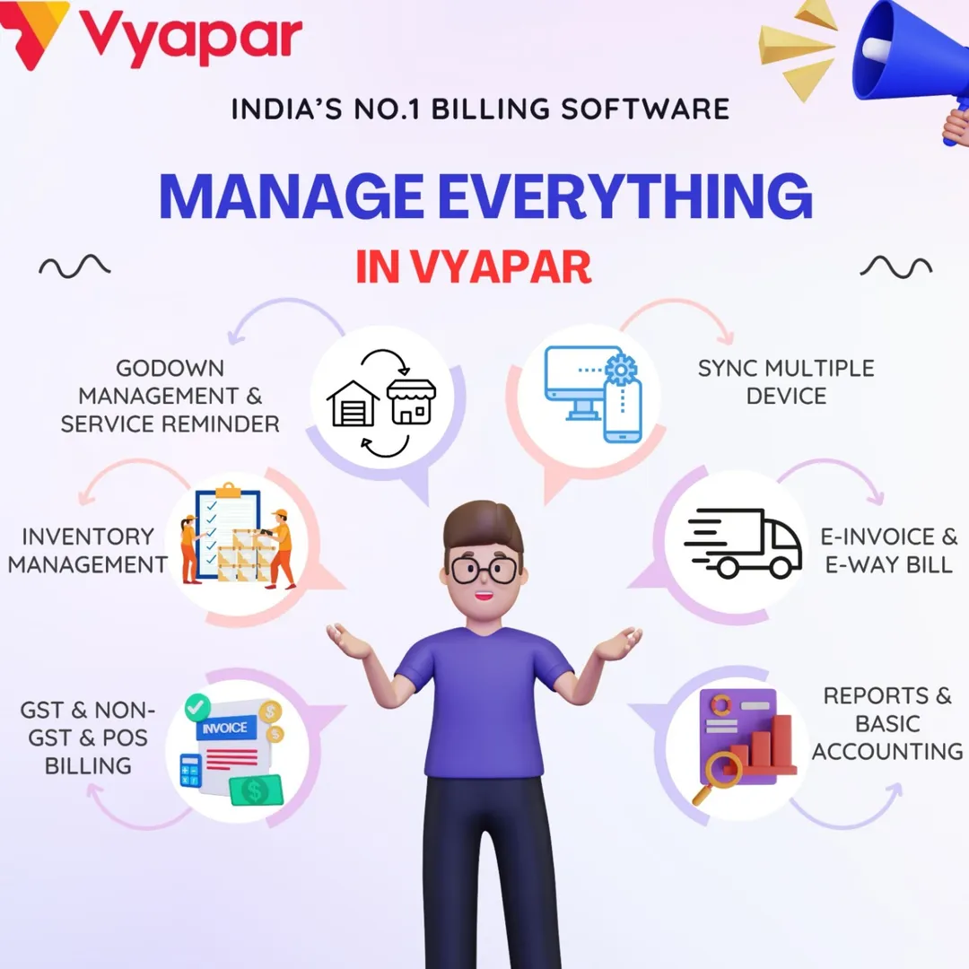 Vyapar Mobile & Desktop App Software Services | Soham Enterprises – Bhosari, Pune
Simplify your busi...