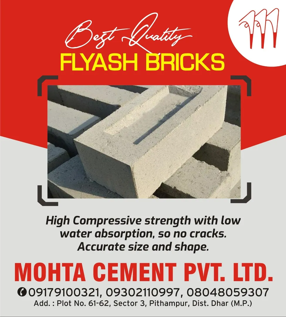 Flyash Bricks Supplier in Indore
Mohta Cement Pvt Ltd is a trusted flyash bricks supplier in Indore...
