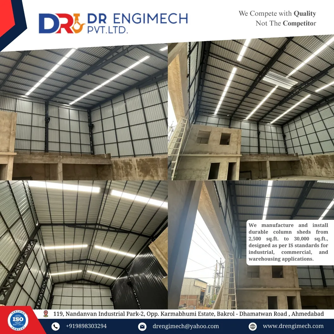 Column Shed Manufacturer – 80×60 Feet | 4,800 Sq. Ft. Manufacturing Shed