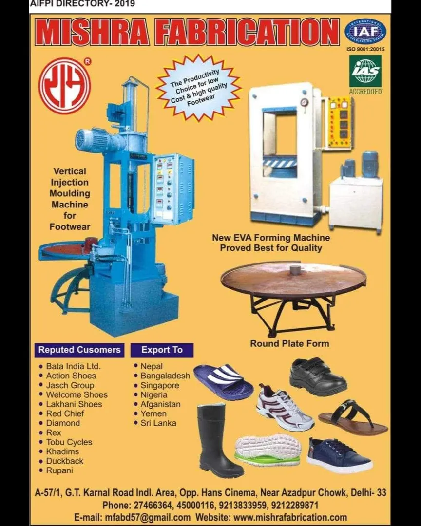 Footwear machine Manufacturer in Gaziabad