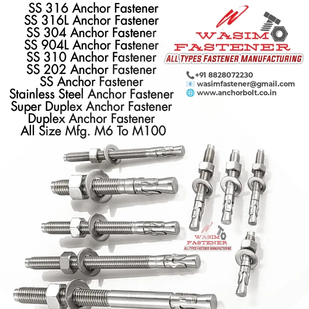 SS 316Ti Anchor Bolt Manufacturer & Supplier in India | Stainless Steel 316Ti Anchor Fastener Bolt