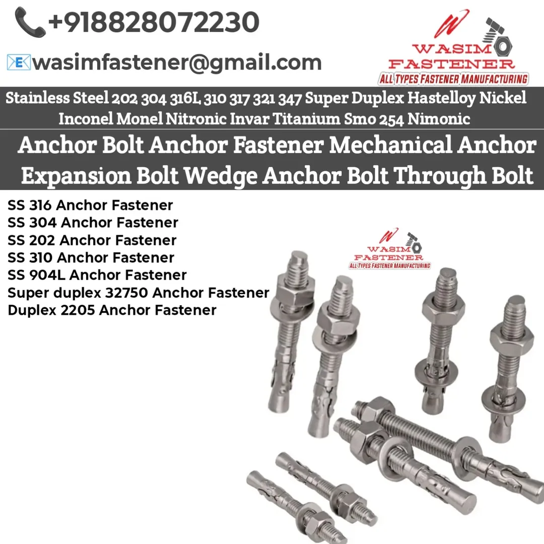 A4-70 Anchor Bolt Manufacturer & Supplier in India | Stainless Steel A4-70 Anchor Fastener Bolt