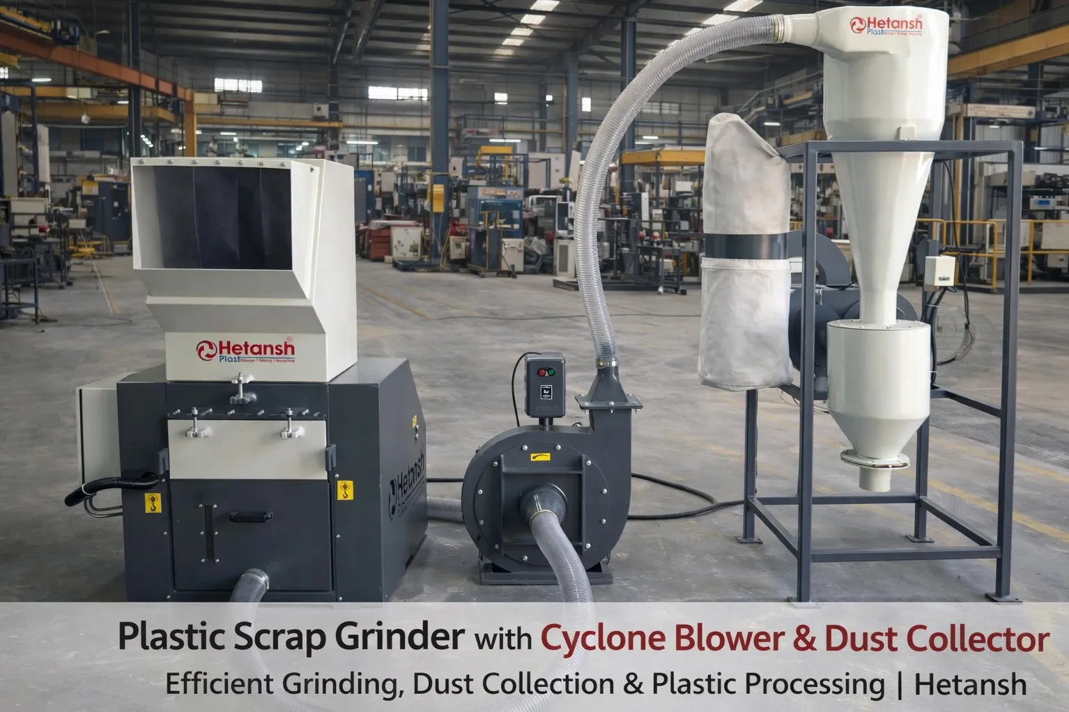 Plastic scrap grinder machine with Dust Seperator
