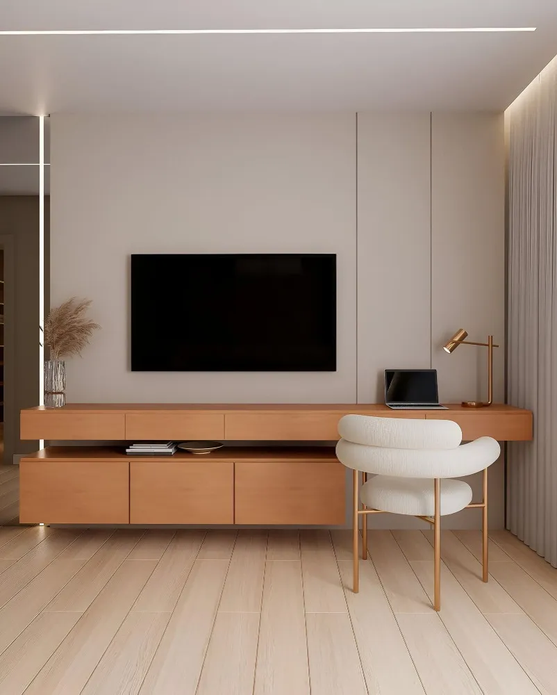 TV Corner Unit in NIBM Crafted to Maximize Space and Visual Balance