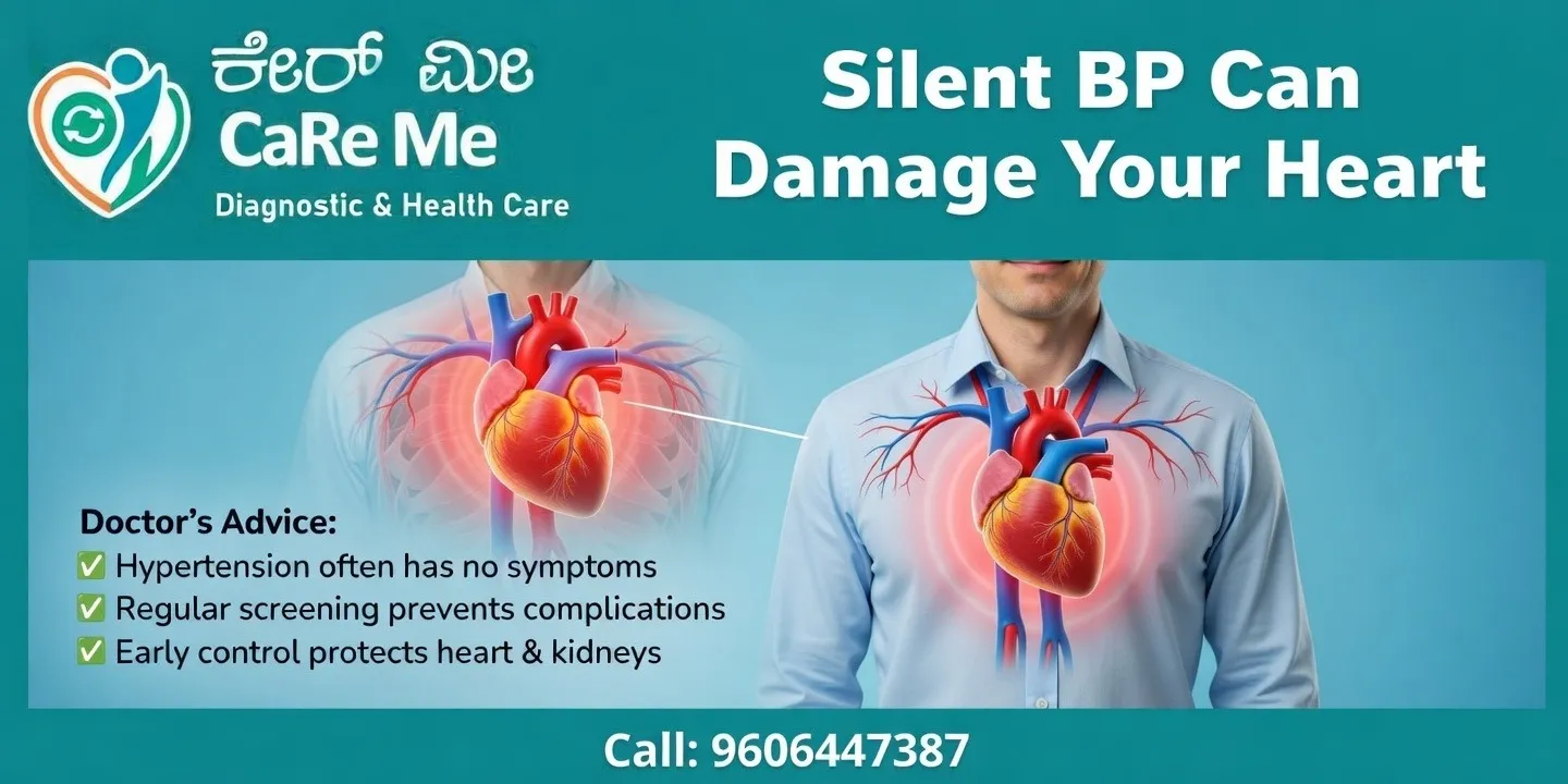 Silent BP Screening & Heart Health Checkup at CaRe Me Diagnostic & Health Care.
