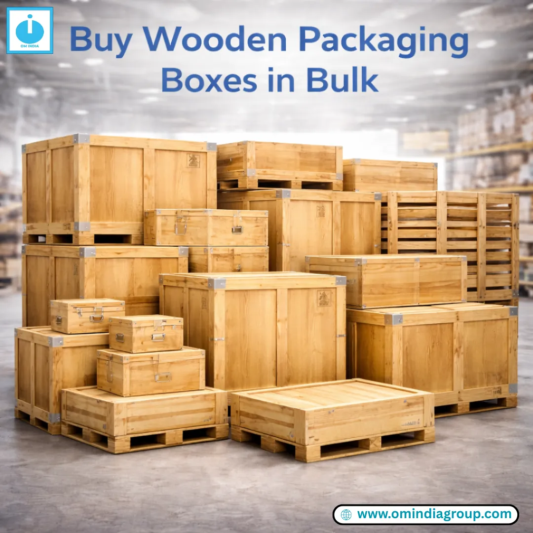 Buy Wooden Packaging Boxes in Bulk | Om India Packaging