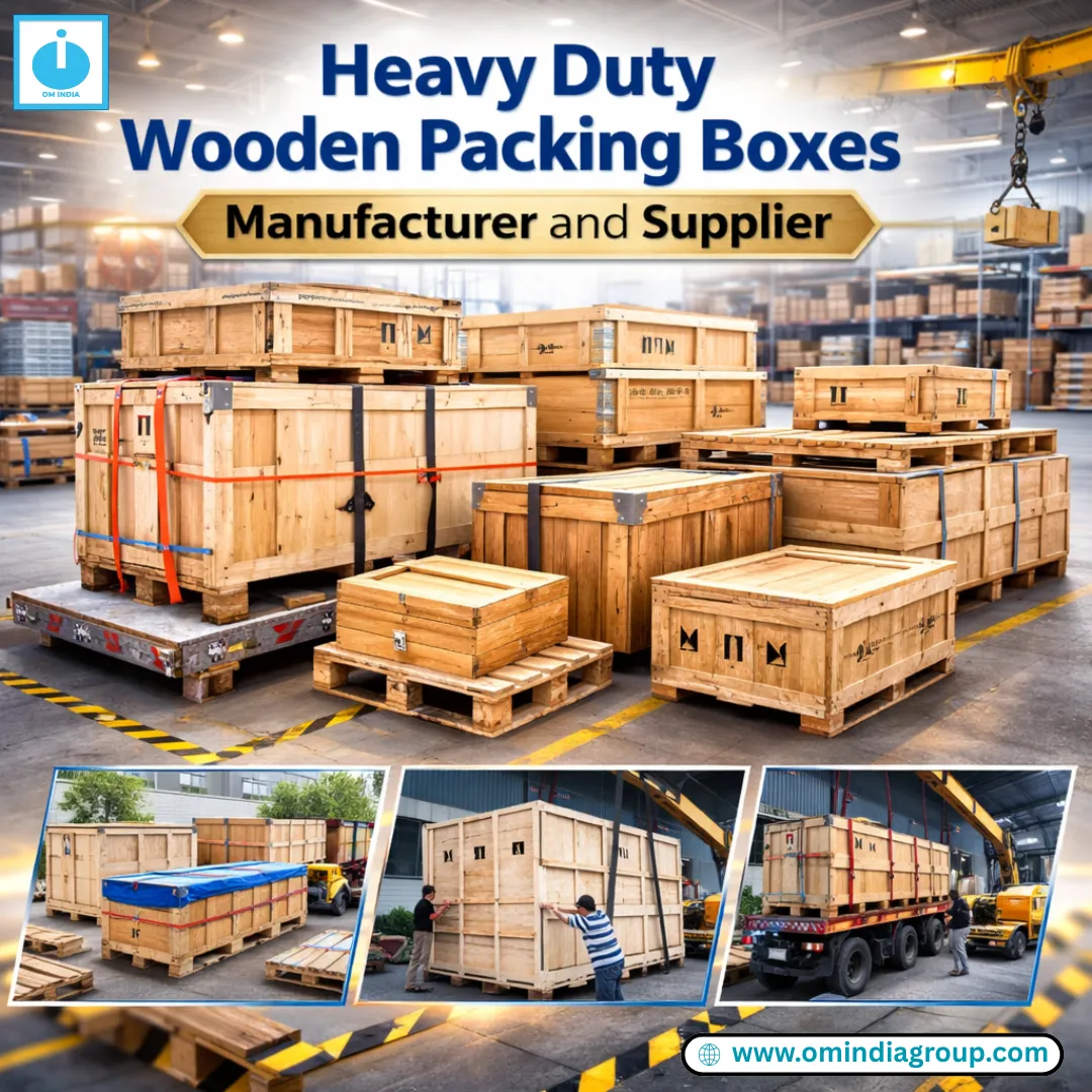 Heavy Duty Wooden Packing Boxes Manufacturer & Supplier Near Me | Om India Packaging