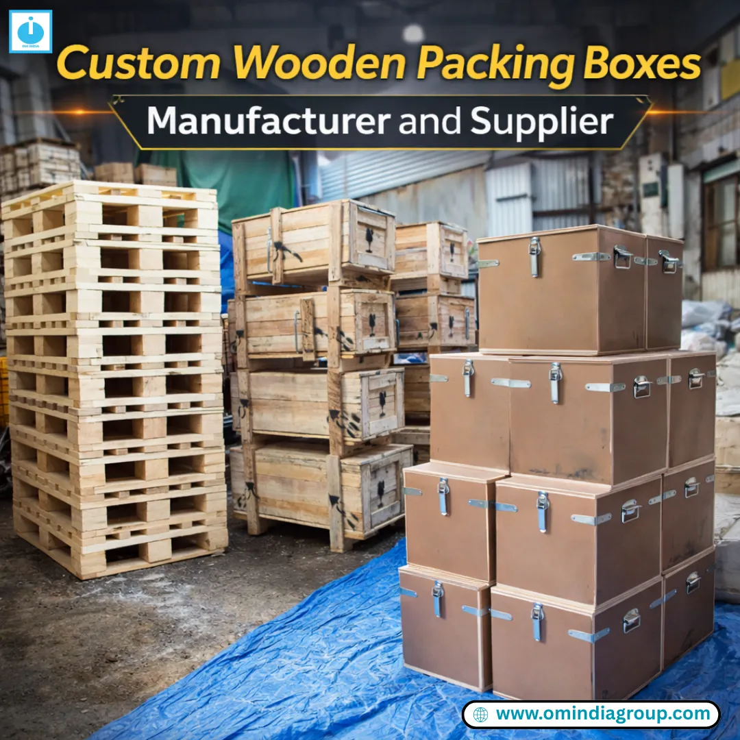 Custom Wooden Packing Boxes Manufacturer & Supplier Near Me | Om India Packaging