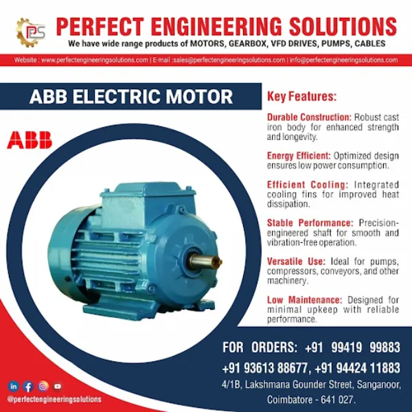 ABB Electric Motor Supplier in Madurai – Trusted Power for Precision Applications