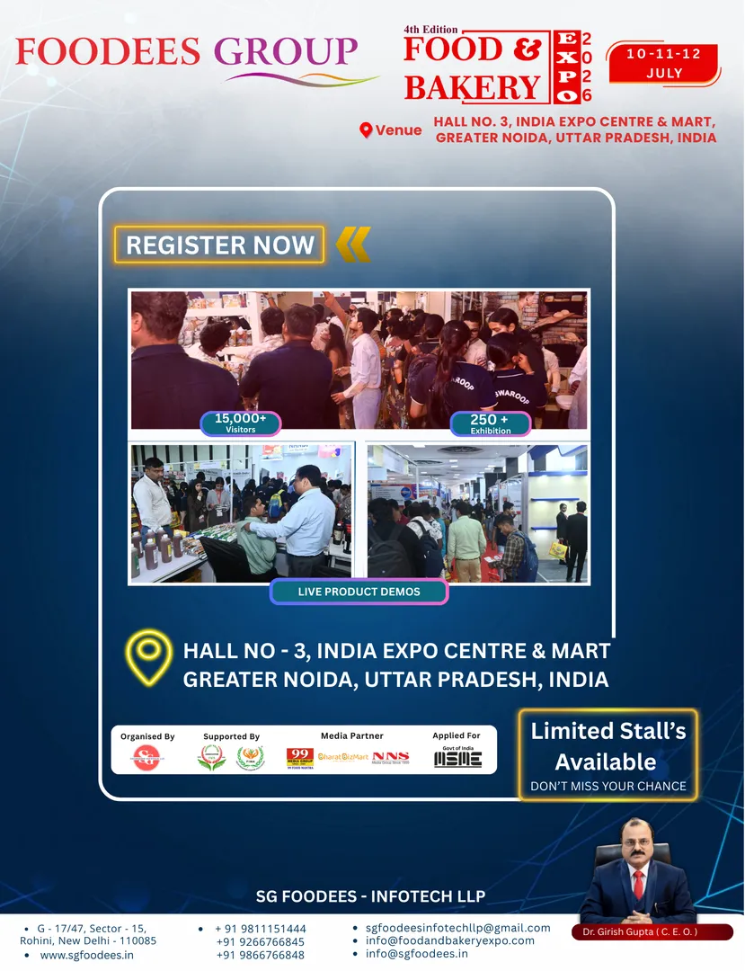 Food and Bakery Expo 2026, SG Foodees Infotech LLP, food exhibition India, bakery trade show 2026