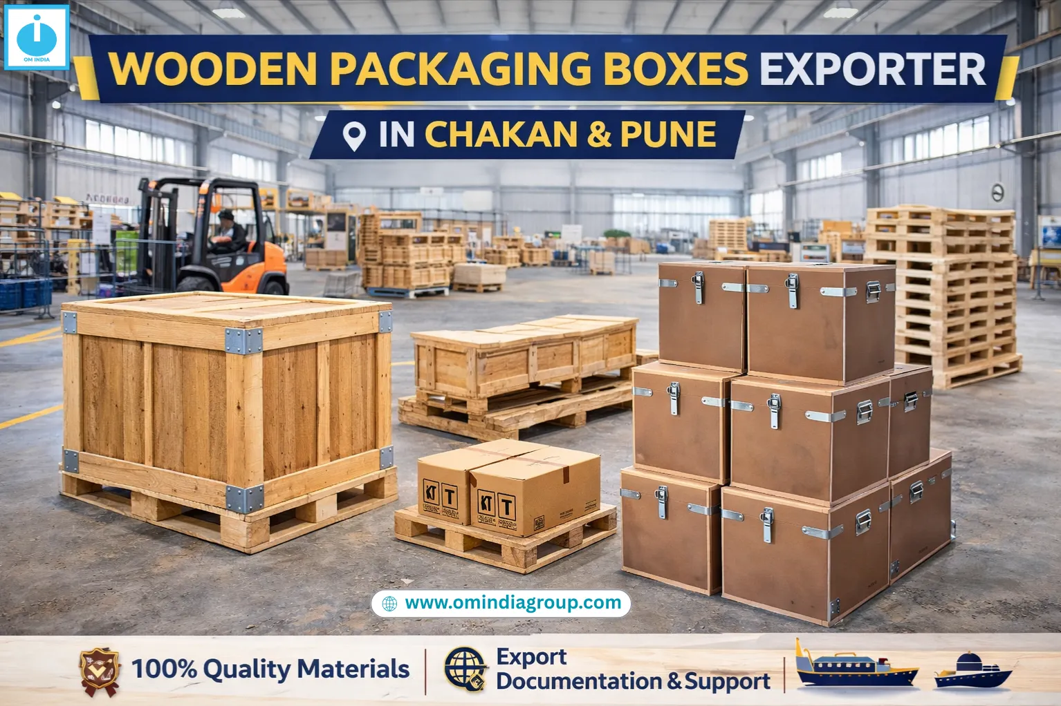 Wooden Packaging Boxes Exporter in Chakan & Pune | Industrial Export Packaging