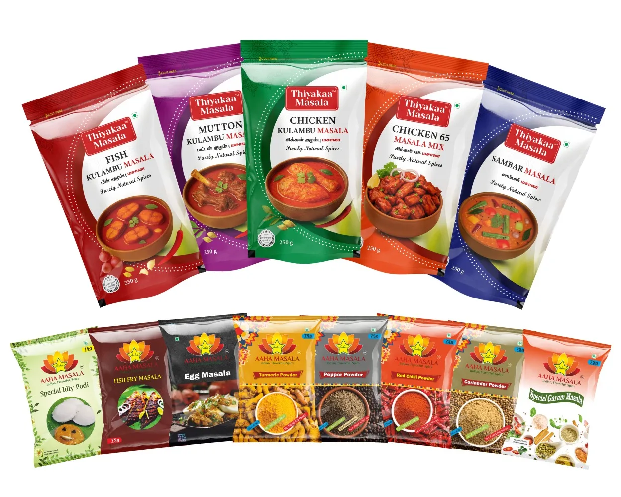 Masala Powder Standup & Center Seal Pouch Packaging Printing Services in Gandhipuram, Coimbatore