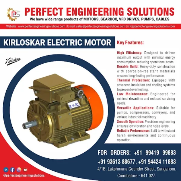 Kirloskar Electric Motor Dealer in Rajapalayam – Reliable Motors for Everyday Industry
