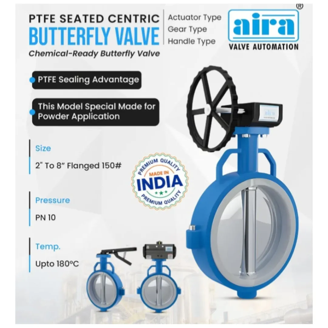 Aira PTFE Seated Centric Butterfly Valve Dealer in Chawari Bazar
