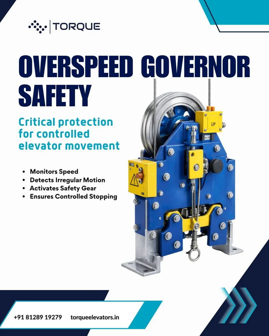 Modern elevators incorporate multiple safety layers for dependable performance.
Overspeed governor m...