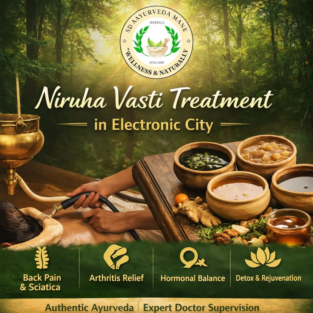 At SD Ayurveda Mane Electronic City, we provide authentic Niruha Vasti (Asthapana Vasti) therapy und...