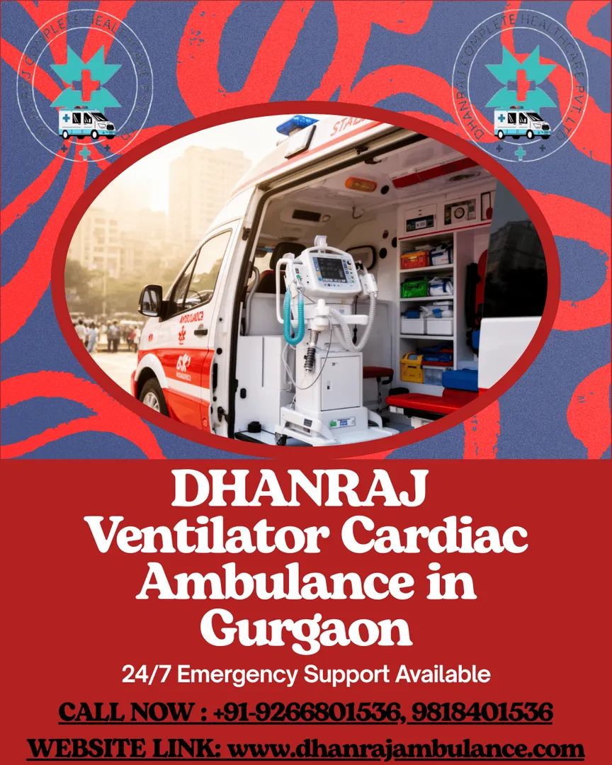 Emergency Ventilator Cardiac Ambulance Gurgaon – 24×7 Service in Sector 103 & Sector 104.