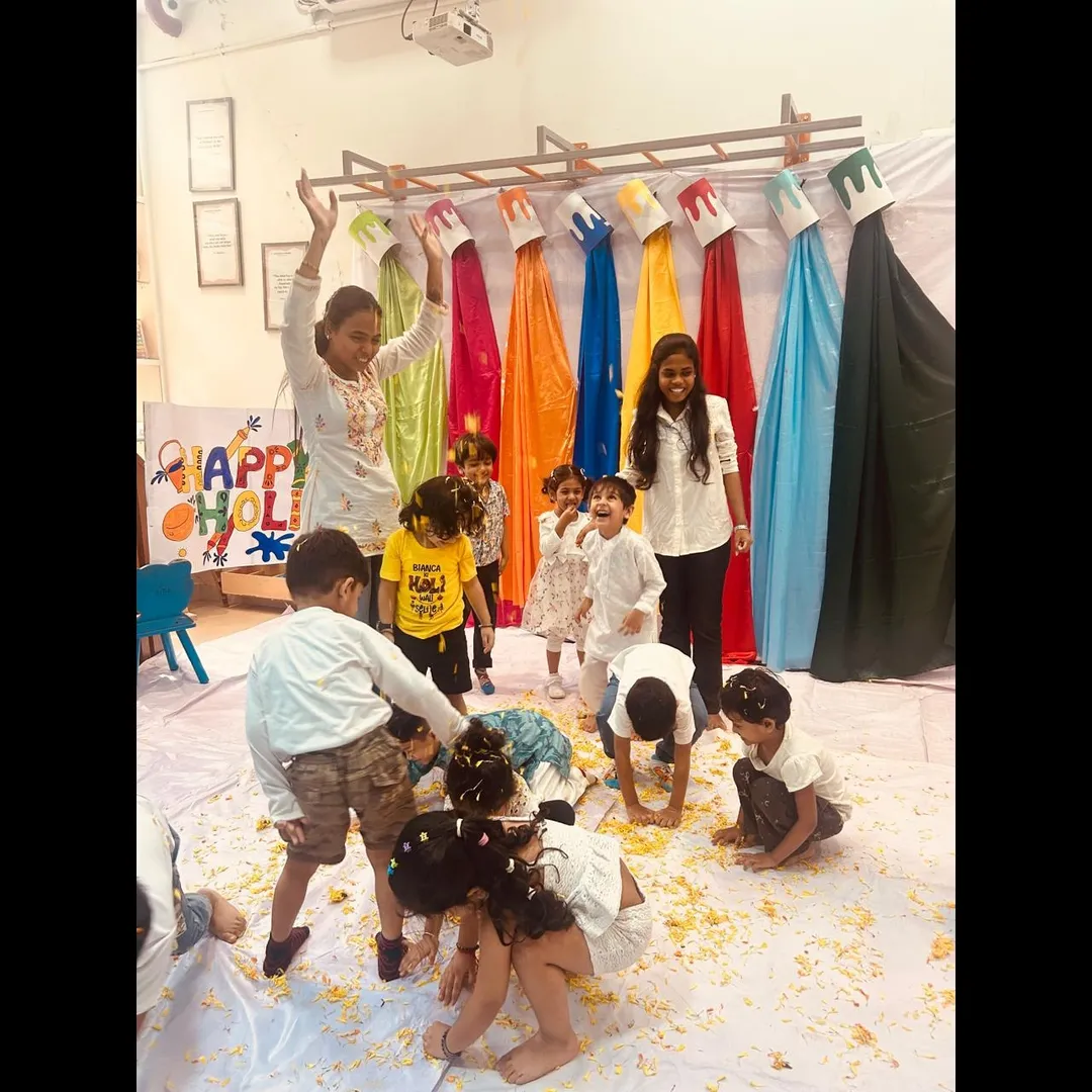 Flowers Holi Celebration at Hello Kids Flamingo Preschool
