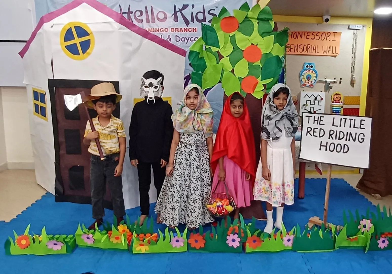 Storytelling Through Act by Kids at Hello Kids Flamingo Preschool