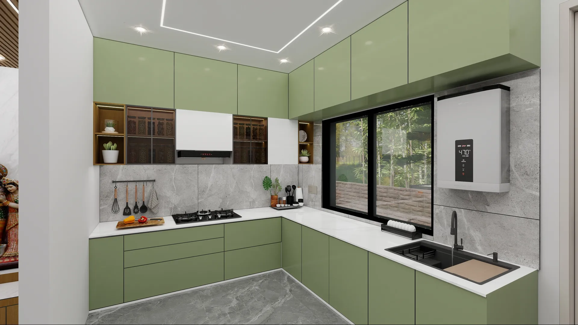 Sleek cabinates and smart layouts.
Warm lighting that enhance the ambiance.
Efficient workspace ea...
