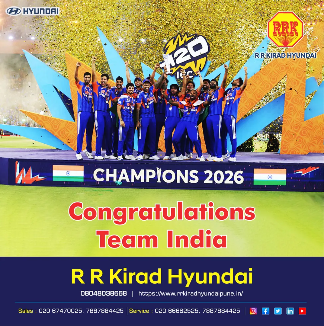 Congratulations to the Team India for an incredible T20 victory. R R Kirad Hyundai, Hadapasar, Pune
