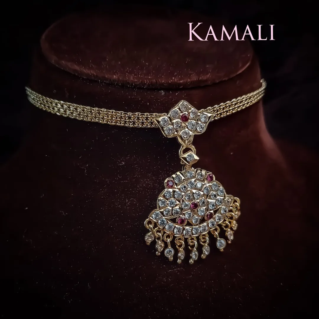 Impon Vaathu Dollar - White Stone Swan Pendant - Artificial Gold Plated Jewellery Kamali 9944116790
...