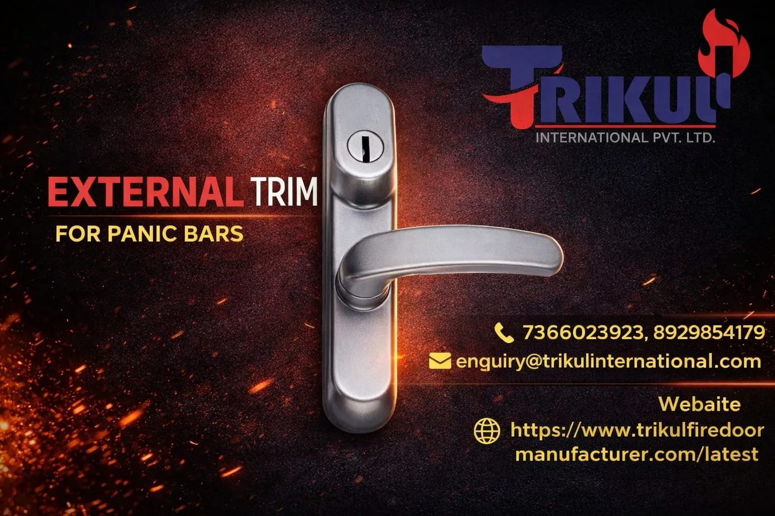 External trim lock for panic bar