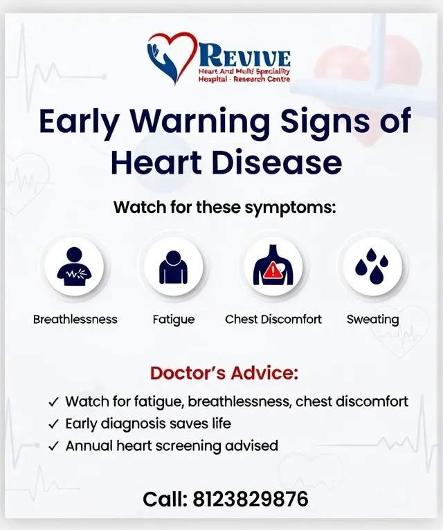 Early Warning Signs of Heart Disease –Don’t Ignore Breathlessness & Chest Discomfort|Revive Hospital