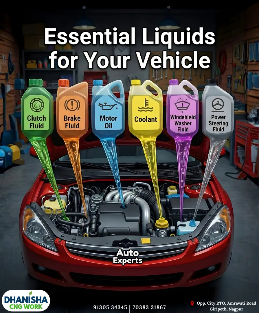 Essential Car Fluids Guide | Best CNG Kit Installation in Nagpur – Dhanisha CNG Work