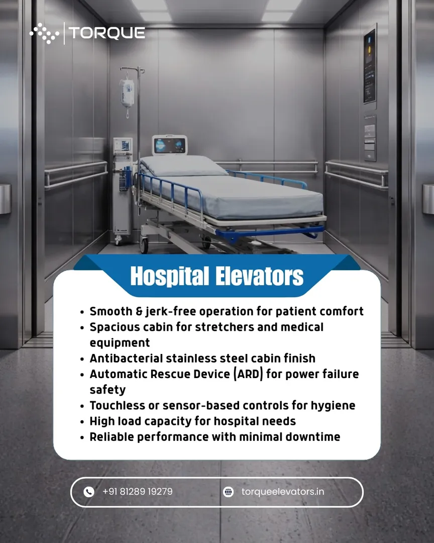Engineered for care. Designed for trust.
Torque Elevators hospital lifts deliver smooth, hygienic, a...