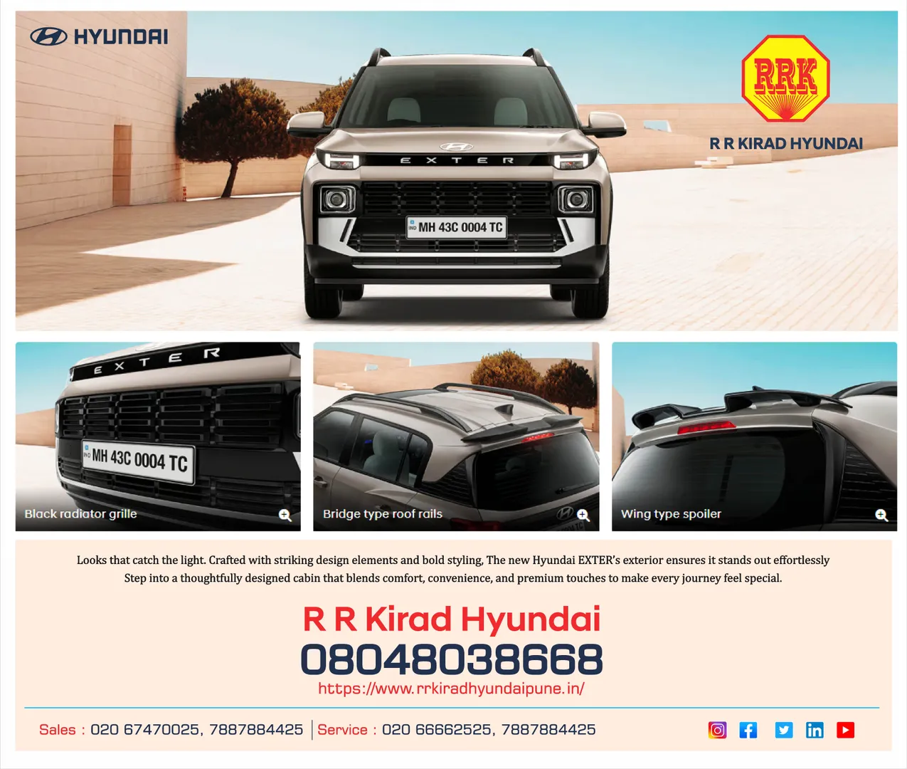 More journeys. More shine. Hyundai Best SUV car new EXTER facelift. book at R R Kirad Hyundai, Pune