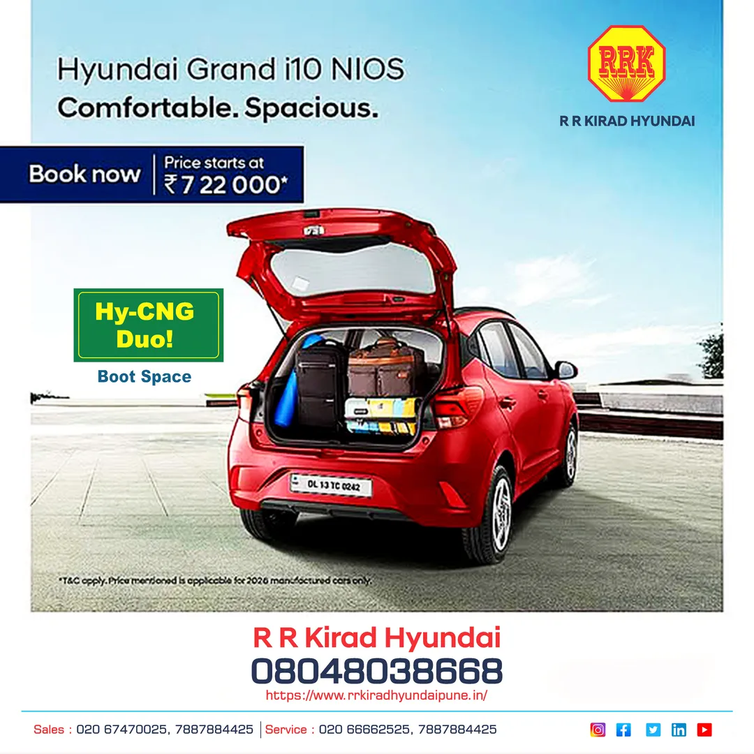 This March, bring home your favourite Hyundai Grand i10 NIOS Hy-CNG Duo! Book at R R Kirad Hyundai