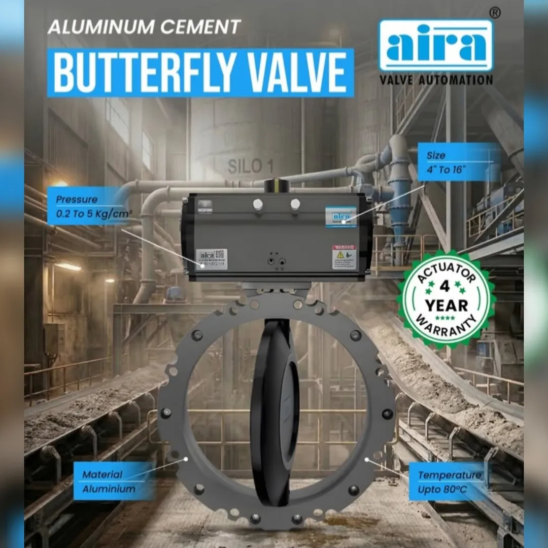Aira's Aluminum Cement Butterfly Valve is designed for reliable cement handling systems. A size rang...