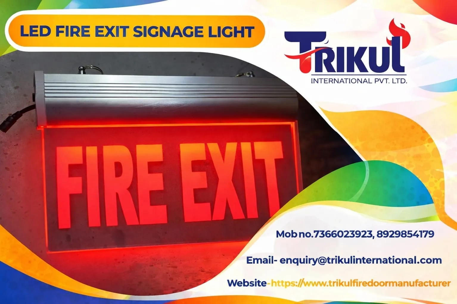 LED Fire Exit Signage Light