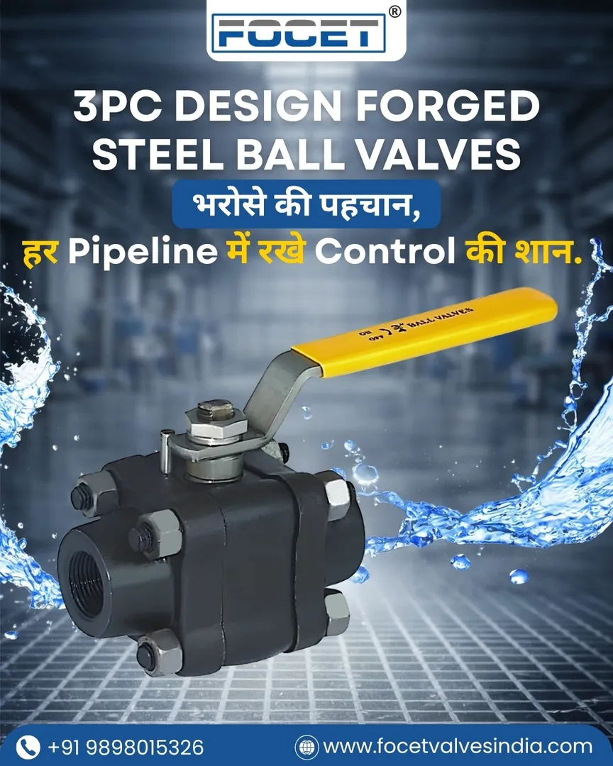 3PC Design Forged Steel Ball Valves Manufacturers in India