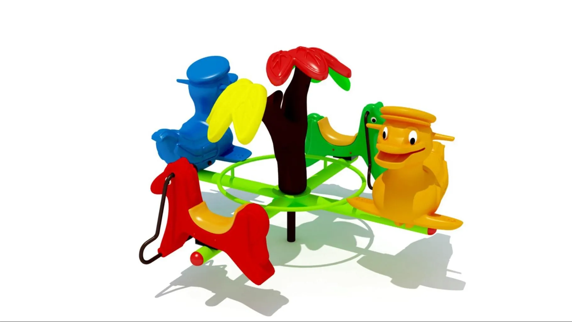 Product Type
Merry-Go-Round (Manual Carousel)
Animal-themed seats (duck, horse, etc.)
Designed for 3...
