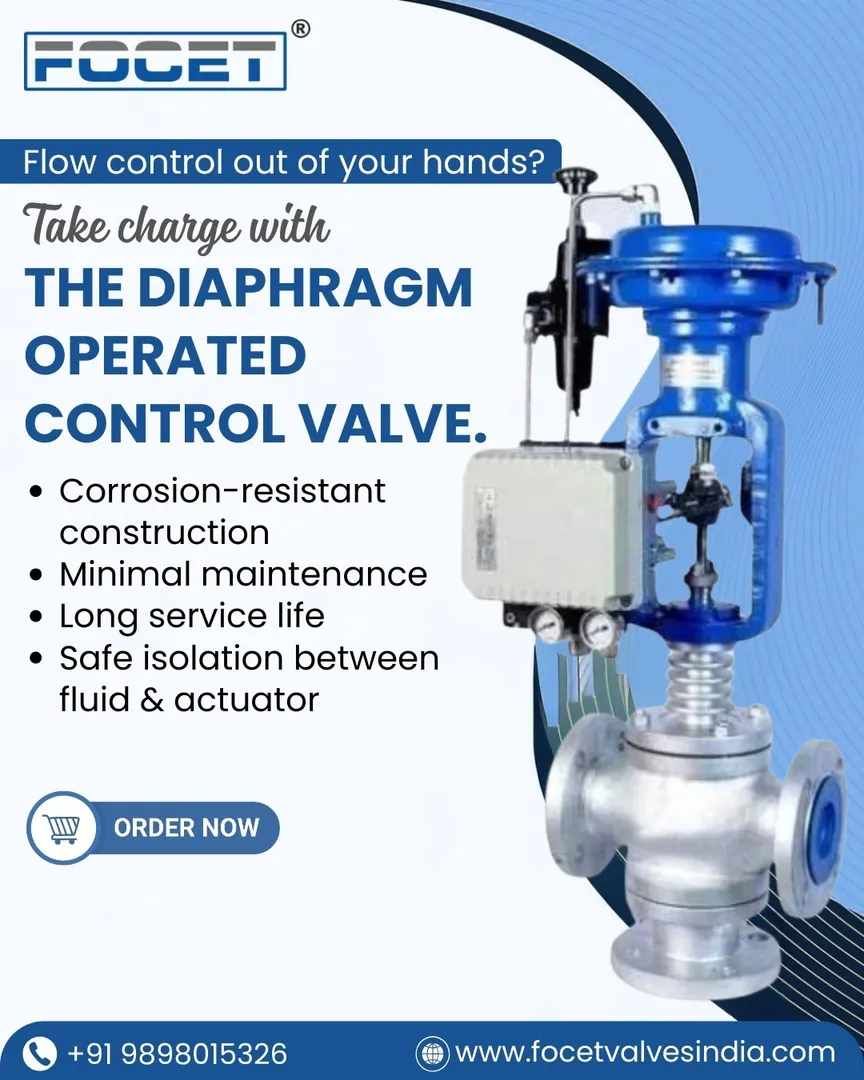Diaphragm Operated Control Valves Manufacturer in India