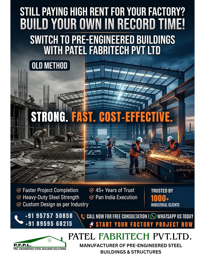 Your Reliable Associate for PEB Structures from Patel Fabritech Pvt. Ltd. located in Indore