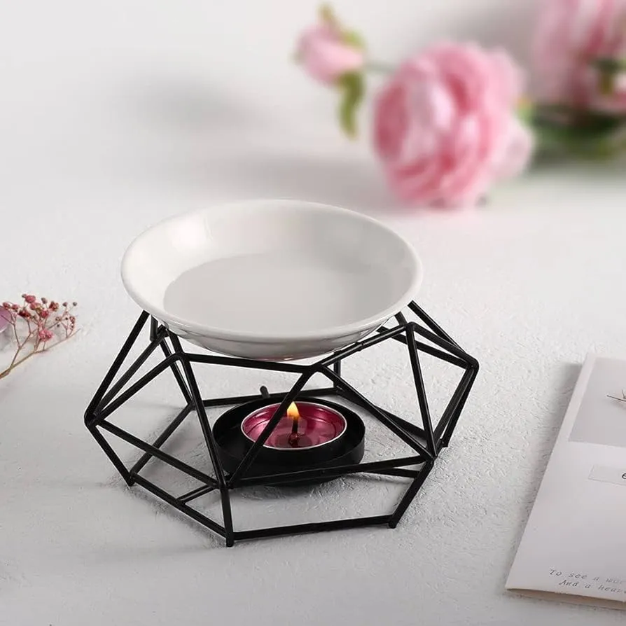 Burner, Aroma Oil Burner, Geometric Rack Design Oil Candle Holder, Stylish for Bathroom