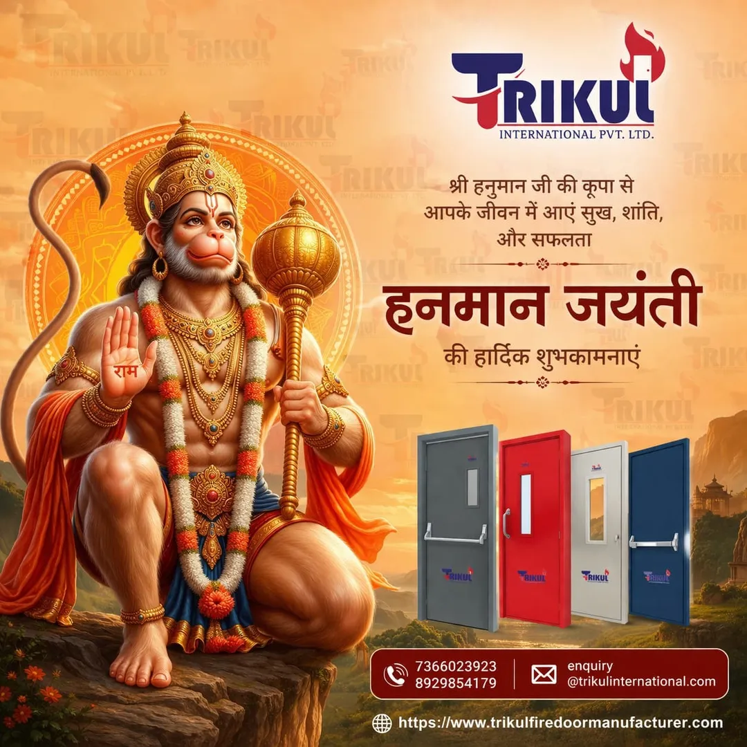 Happy Hanuman Jayanti (Fire Resistant door)